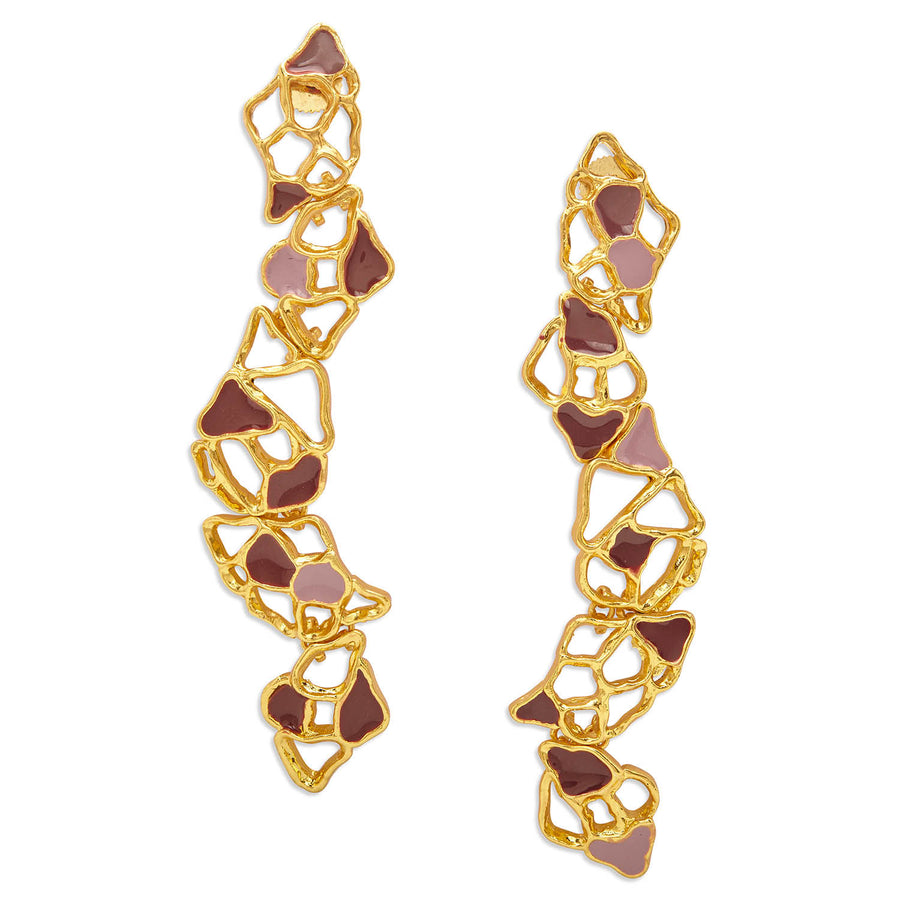 gold plated gaia drop earrings