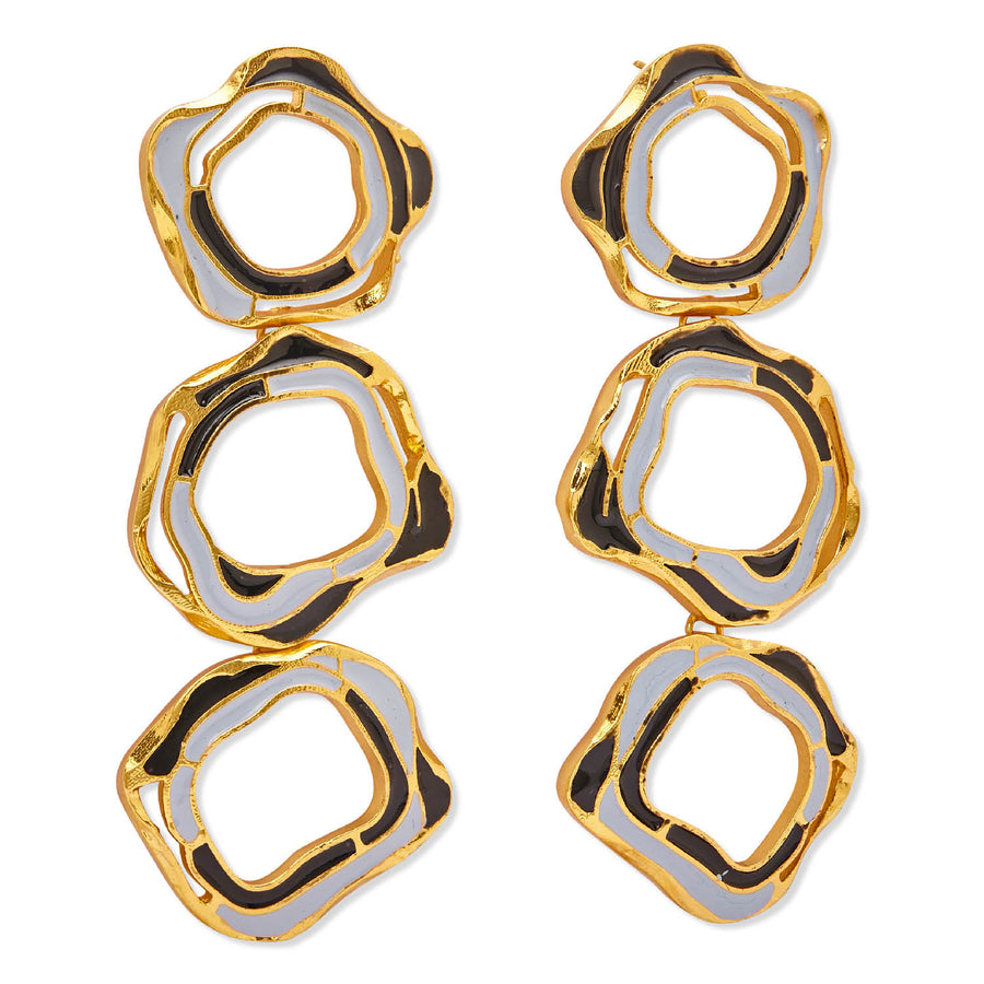 24k gold plated aqua earrings