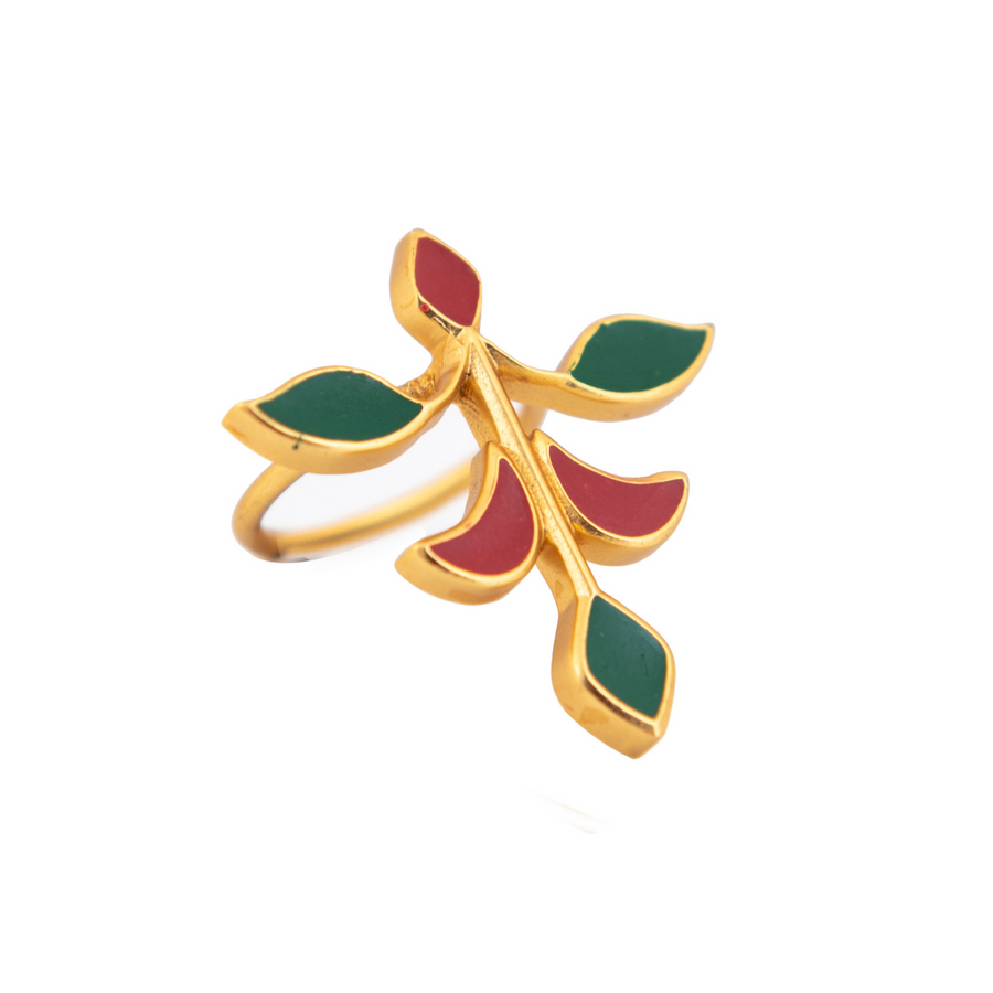 TAE RING - DBJ International 22k Gold Plated / Pink & White