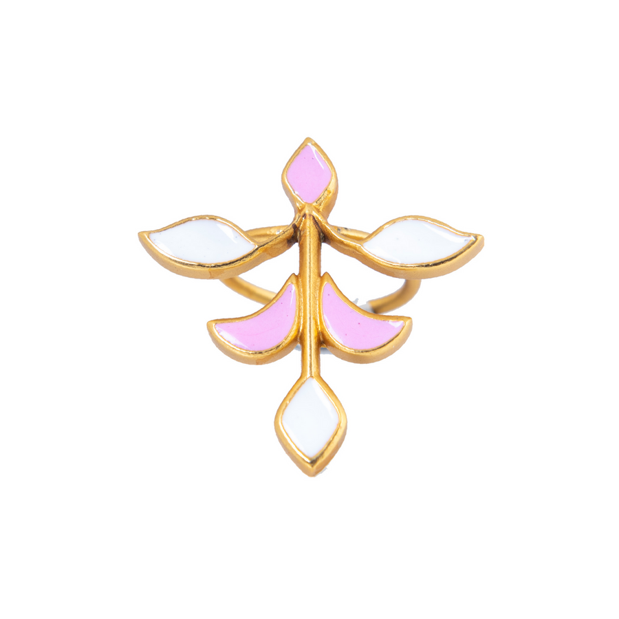 TAE RING - DBJ International 22k Gold Plated / Pink & White