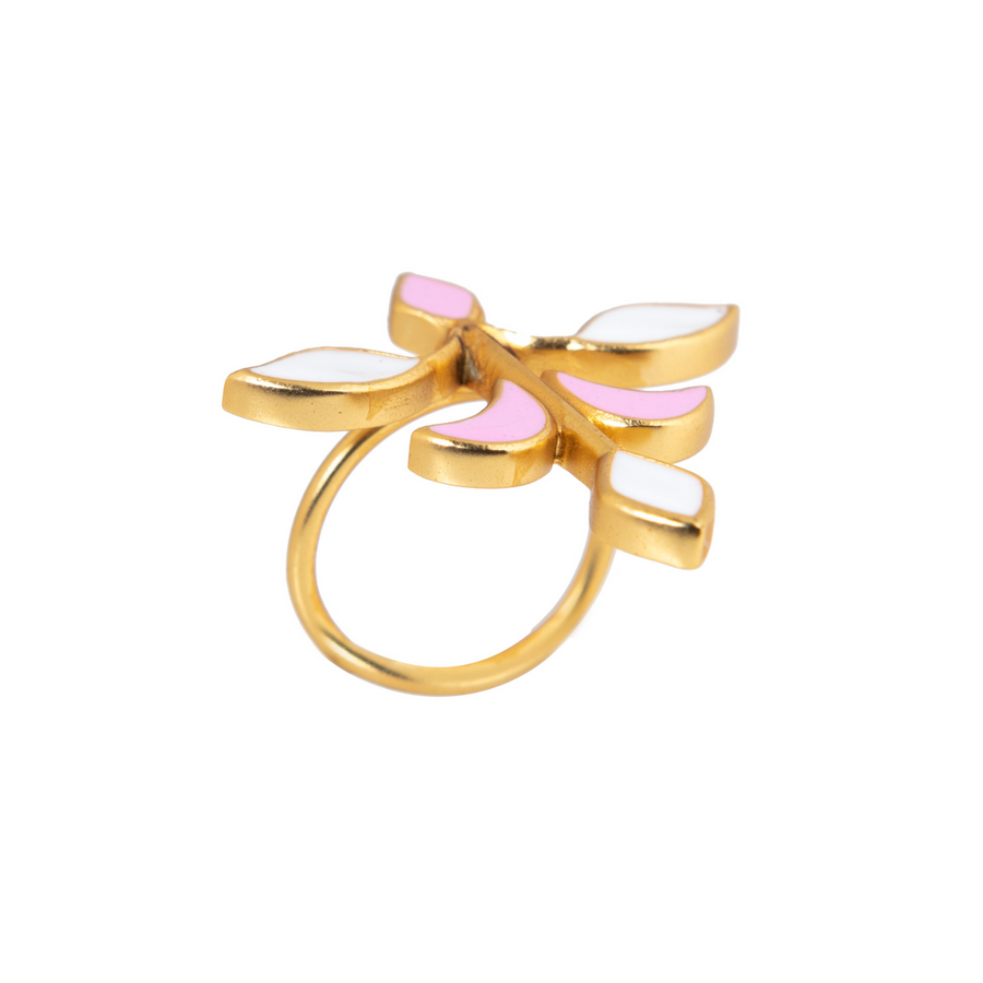 TAE RING - DBJ International 22k Gold Plated / Pink & White