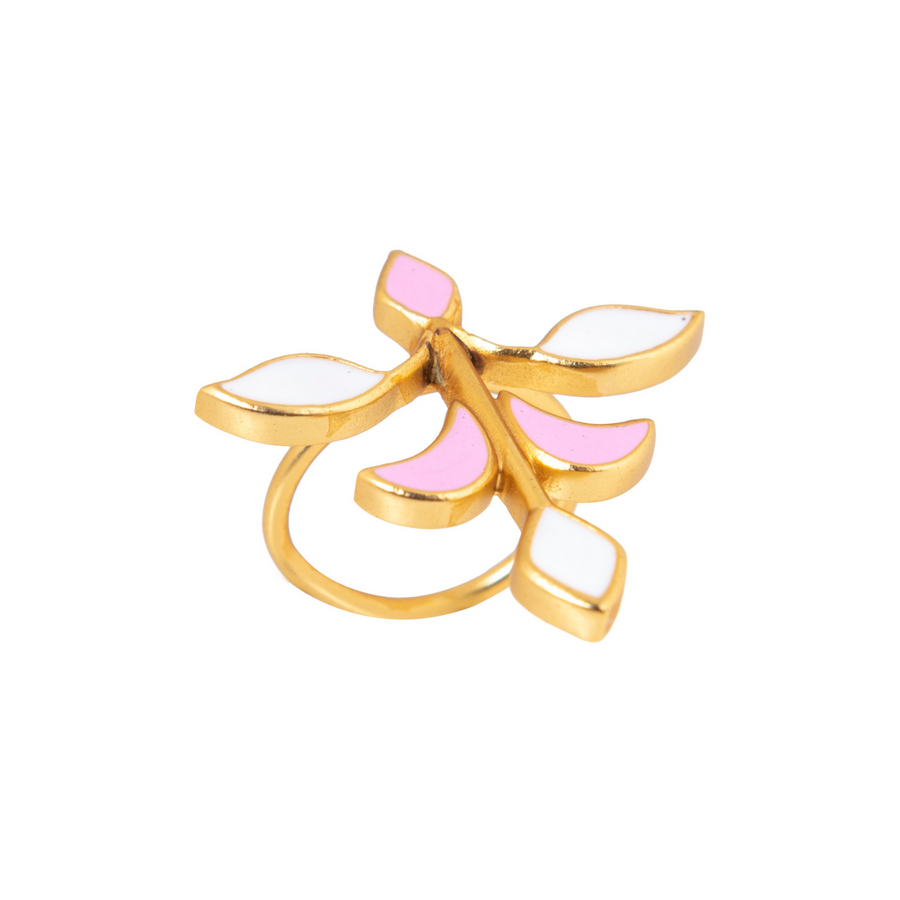 TAE RING - DBJ International 22k Gold Plated / Pink & White