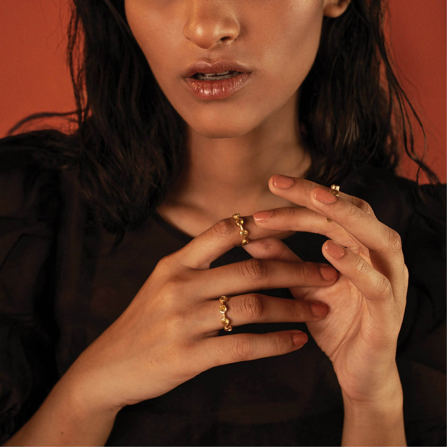 KANDI RING - DBJ International 22k Gold Plated / Adjustable