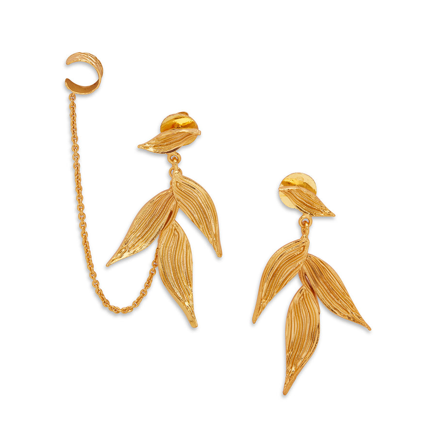 Isaro Mini Earrings 22k Gold Plated Handcrafted In Brass
