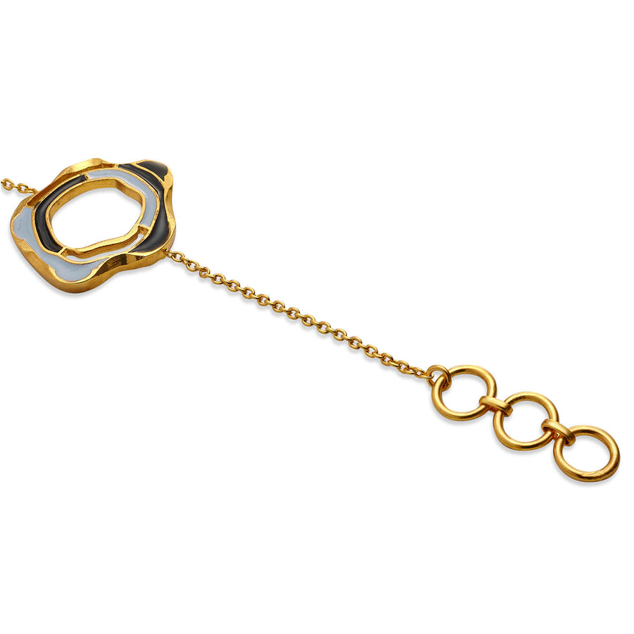 gold chain aqua bracelet