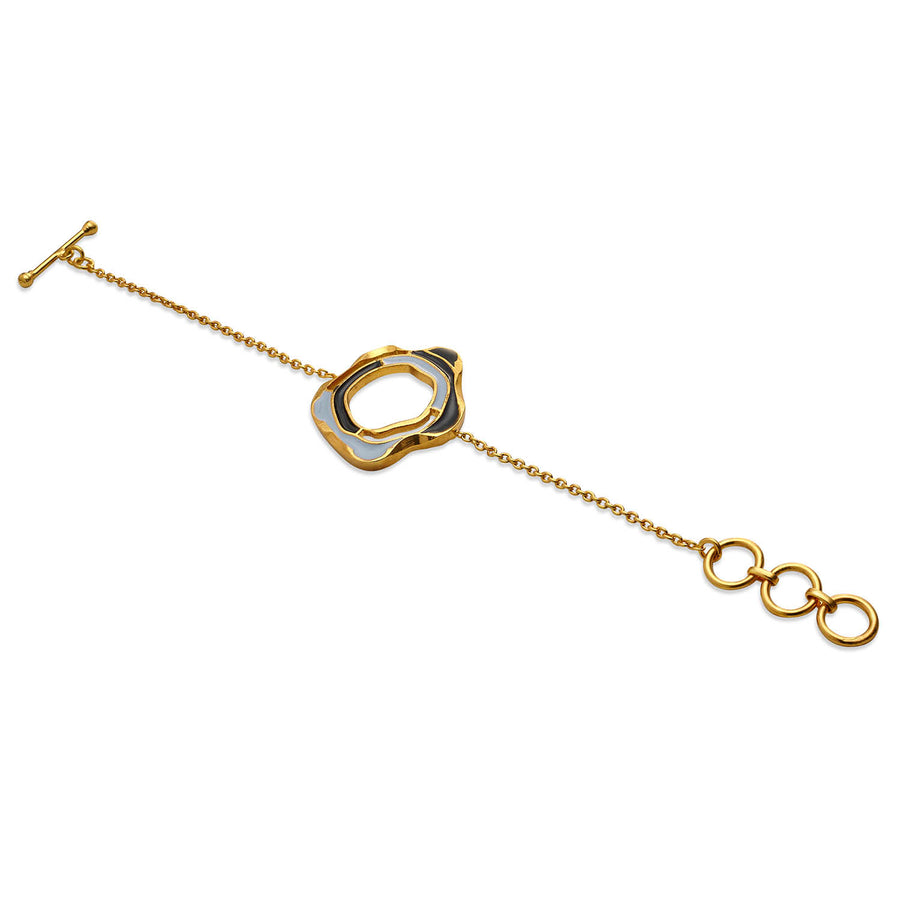 Gold minimal aqua bracelet