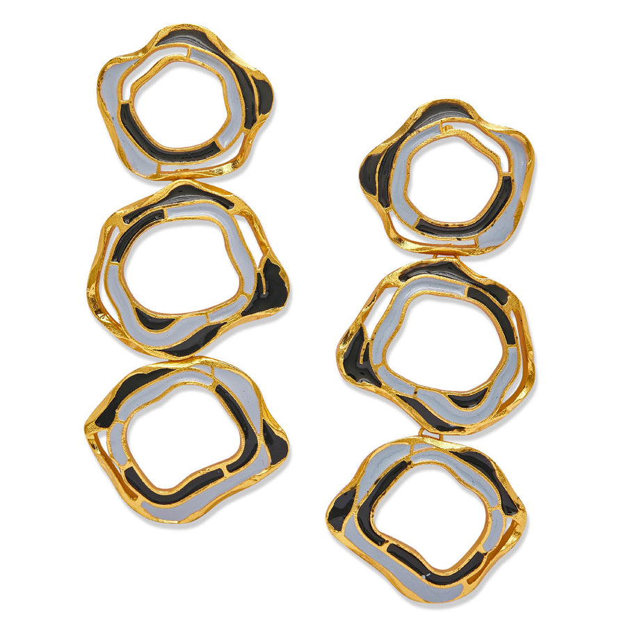 Gold plated aqua earrings