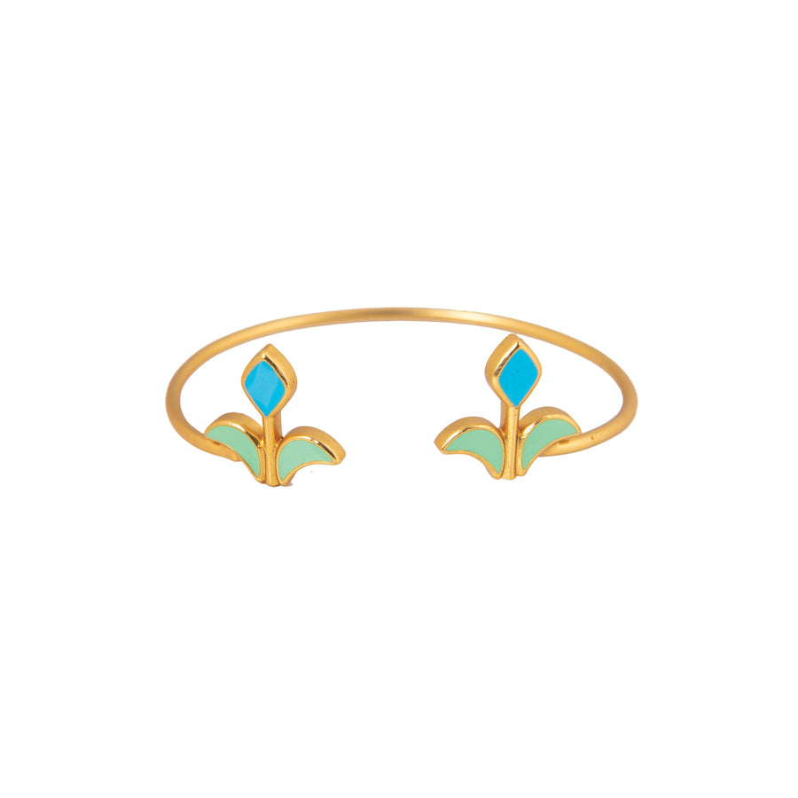 ZEKA CUFF - DBJ International Blue & Green / 22k Gold Plated / Adjustable
