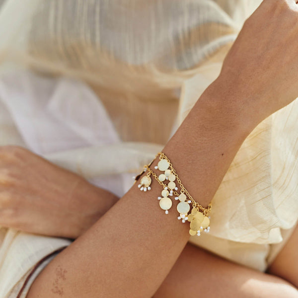 AFEFE CHARM BRACELET - DBJ International 22k Gold Plated / Adjustable