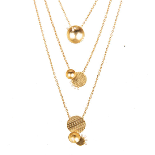 AFEFE LAYERED NECKLACE - DBJ International 22k Gold Plated