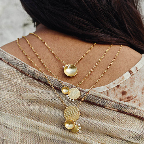 AFEFE LAYERED NECKLACE - DBJ International 22k Gold Plated