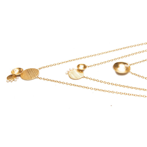 AFEFE LAYERED NECKLACE - DBJ International 22k Gold Plated