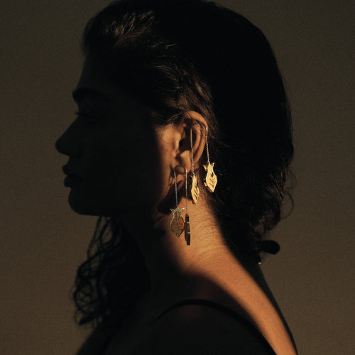 AMPHORA EARRINGS - DBJ International 22k Gold Plated