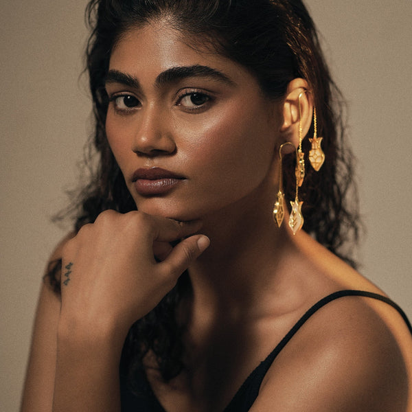 AMPHORA EARRINGS - DBJ International 22k Gold Plated