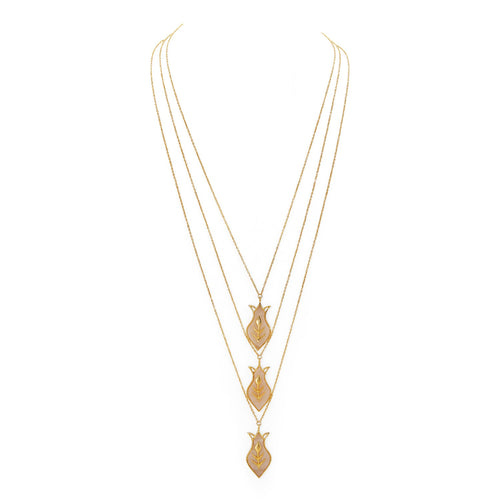 AMPHORA LAYERED NECKLACE - DBJ International 22k Gold Plated