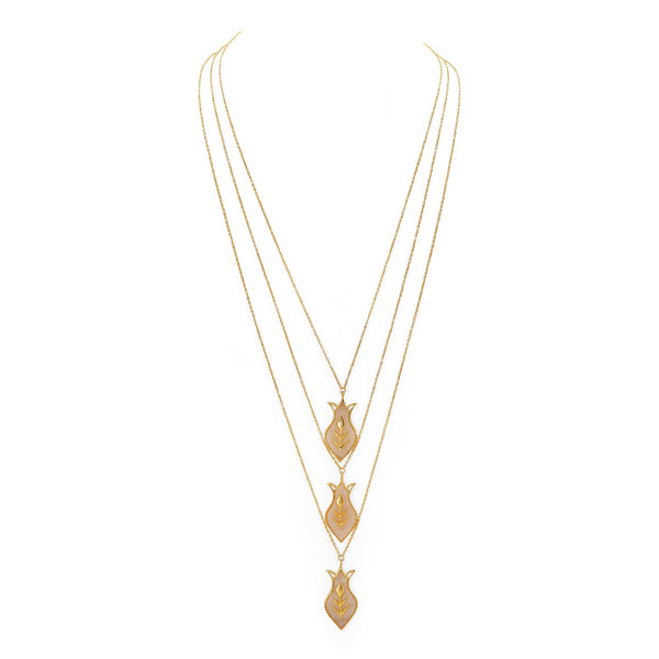 AMPHORA LAYERED NECKLACE - DBJ International 22k Gold Plated
