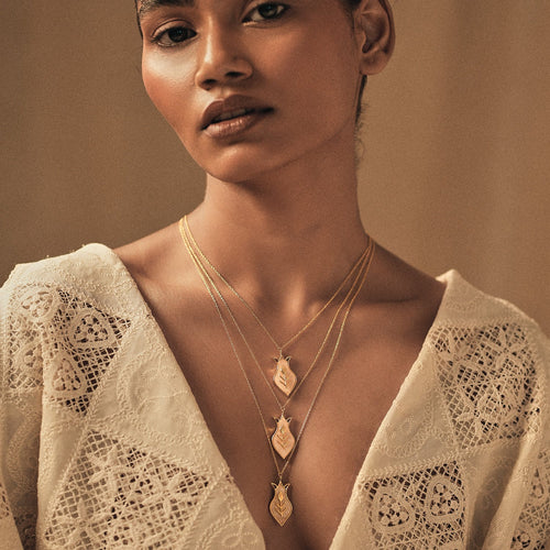 AMPHORA LAYERED NECKLACE - DBJ International 22k Gold Plated