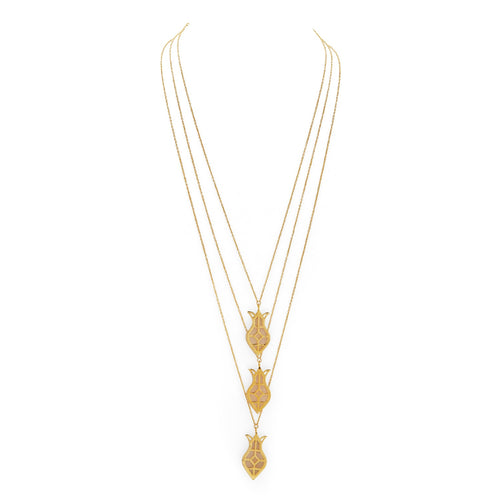 AMPHORA LAYERED NECKLACE - DBJ International 22k Gold Plated
