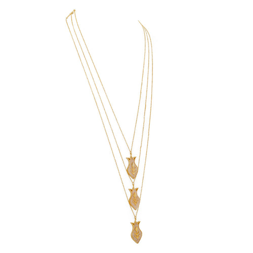 AMPHORA LAYERED NECKLACE - DBJ International 22k Gold Plated