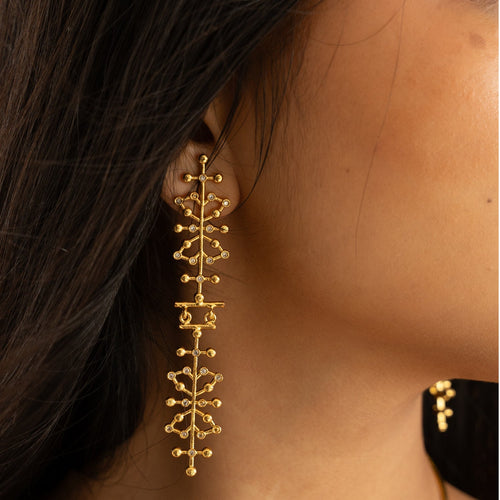 AURO EARRINGS - DBJ International 22k Gold Plated