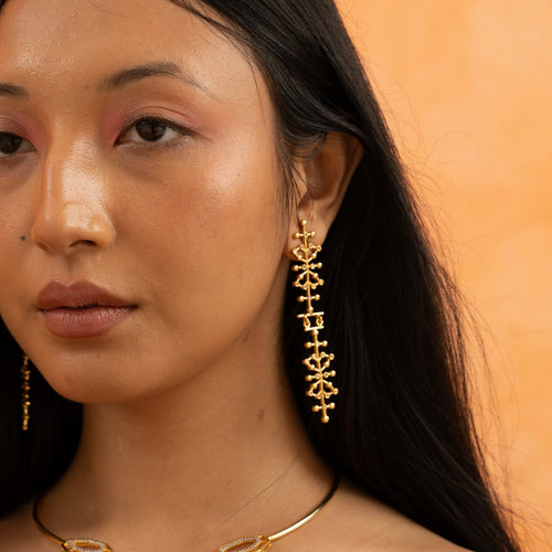 AURO EARRINGS - DBJ International 22k Gold Plated