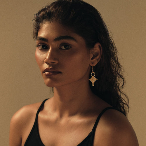 CRUZ EARRINGS - DBJ International 22k Gold Plated