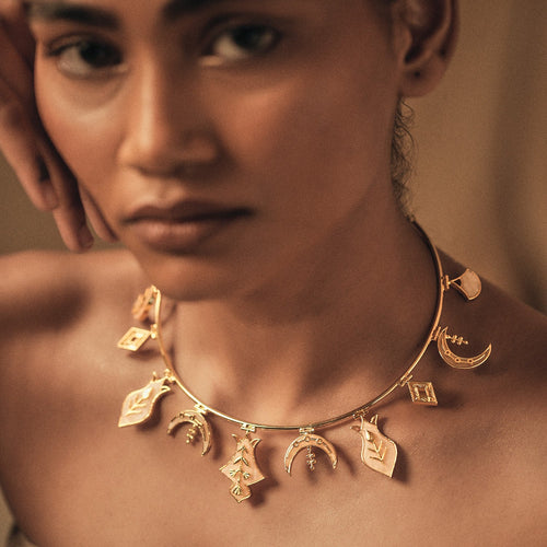 HAMSA NECKLACE - DBJ International 22k Gold Plated