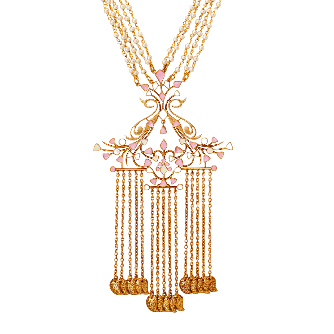 22k Gold Plated / Pink & White