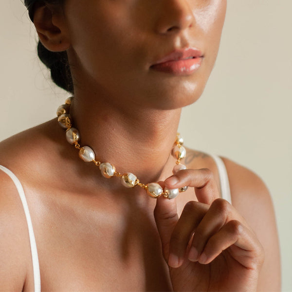 LUNA NECKLACE - DBJ International 22k Gold Plated