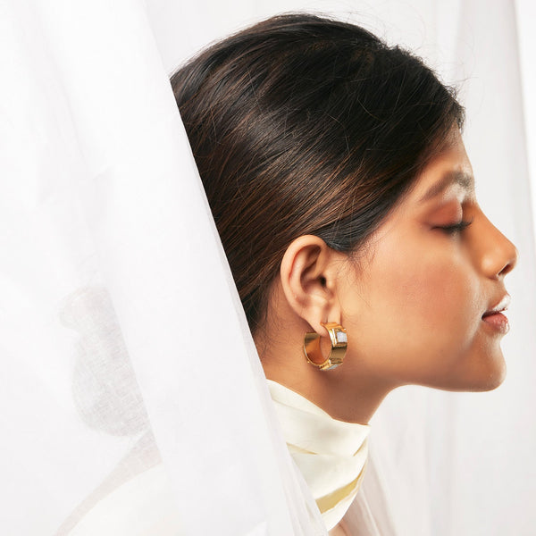 LUNE HOOPS - DBJ International 22k Gold Plated