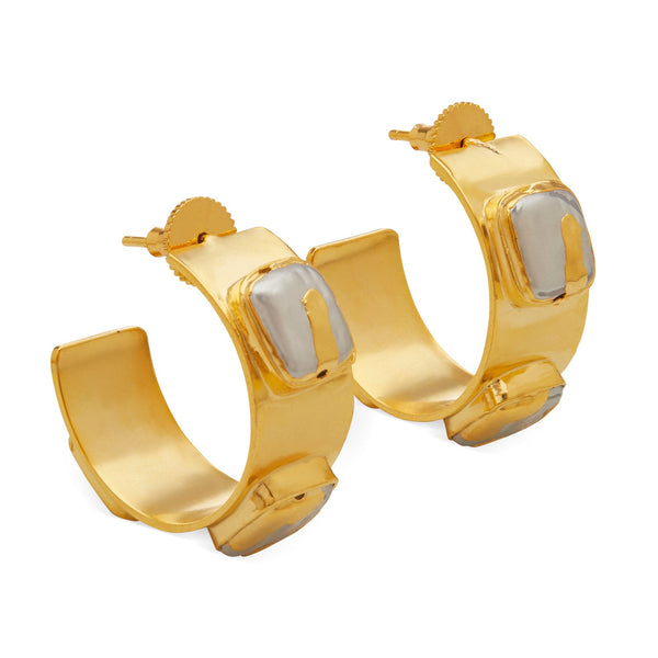 LUNE HOOPS - DBJ International 22k Gold Plated