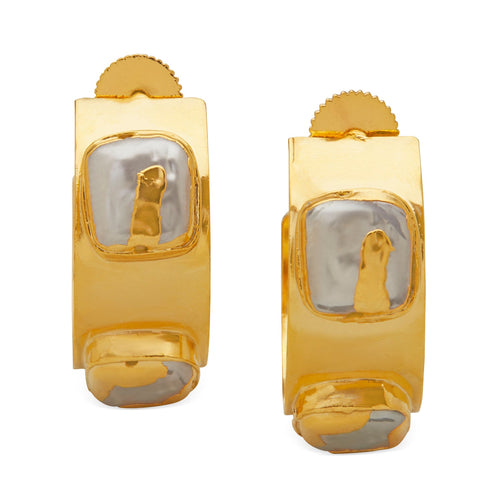 LUNE HOOPS - DBJ International 22k Gold Plated