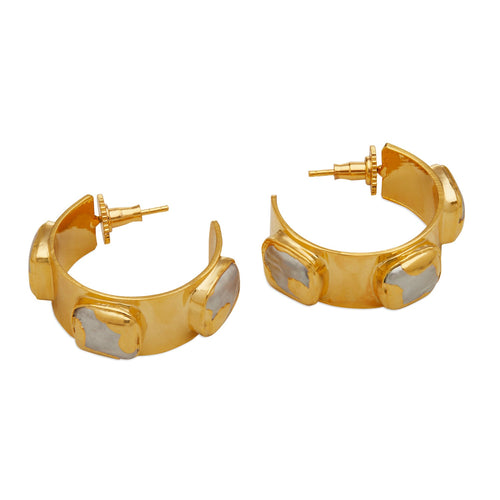 LUNE HOOPS - DBJ International 22k Gold Plated