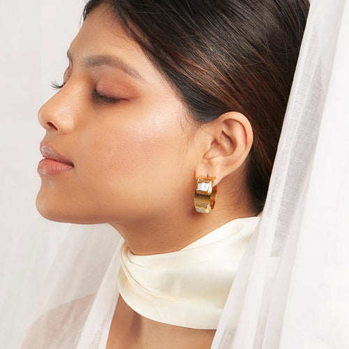 LUNE HOOPS - DBJ International 22k Gold Plated