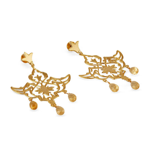 MIR CITRINE DROPS - DBJ International 22k Gold Plated