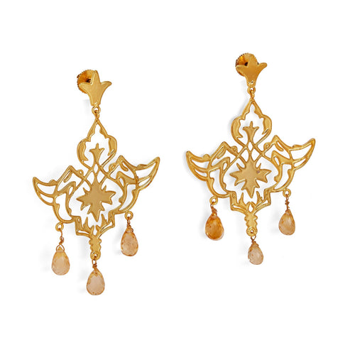 MIR CITRINE DROPS - DBJ International 22k Gold Plated