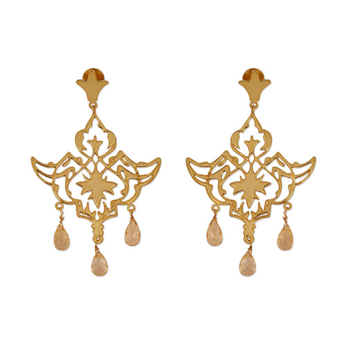 MIR CITRINE DROPS - DBJ International 22k Gold Plated
