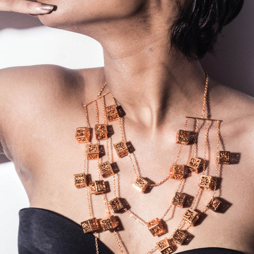NOOR DROP NECKLACE - DBJ International Antique Gold Plated
