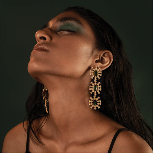PINA EARRINGS - DBJ International 22k Gold Plated