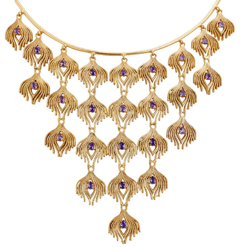 PLUME COLLAR - DBJ International 22k Gold Plated