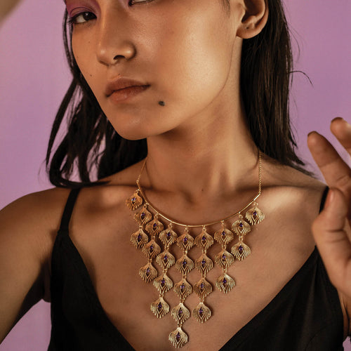 PLUME COLLAR - DBJ International 22k Gold Plated