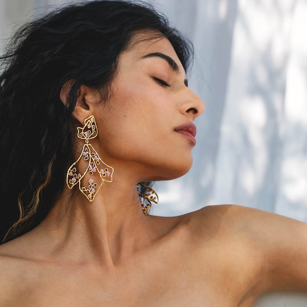 SAMA EARRINGS - DBJ International 22k Gold Plated