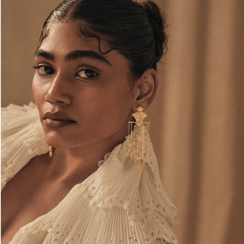 SERAI EARRINGS - DBJ International 22k Gold Plated
