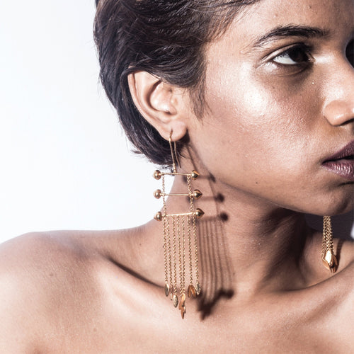 SIFAR FLOW EARRINGS - DBJ International Antique Gold Plated