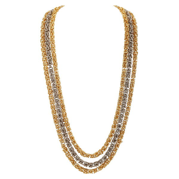 SINNA LAYERED NECKLACE - DBJ International 22k Gold & White Rhodium Plated