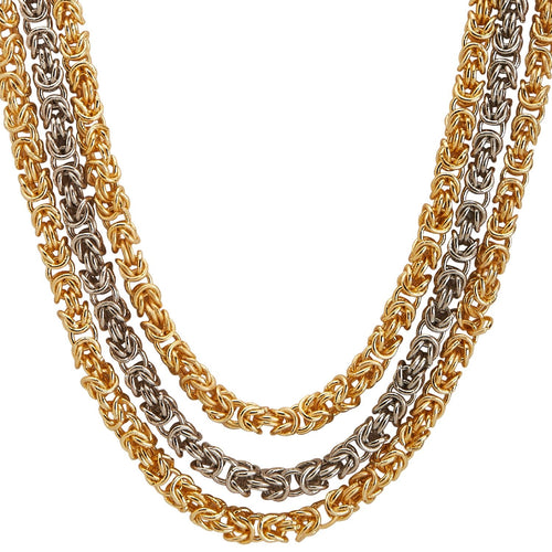 SINNA LAYERED NECKLACE - DBJ International 22k Gold & White Rhodium Plated