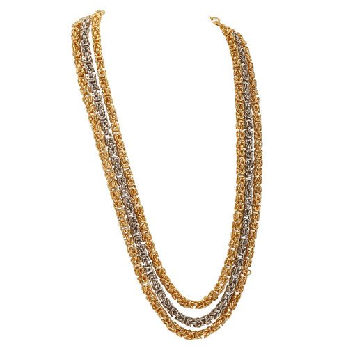 SINNA LAYERED NECKLACE - DBJ International 22k Gold & White Rhodium Plated