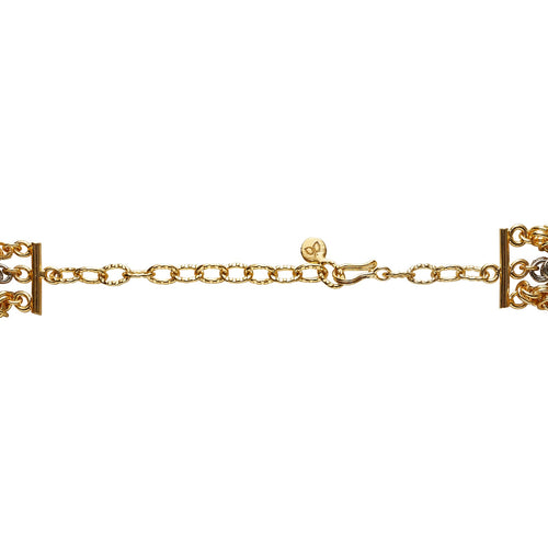 SINNA LAYERED NECKLACE - DBJ International 22k Gold & White Rhodium Plated
