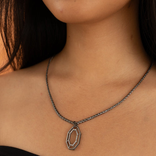 SYRA PENDANT - DBJ International Gunmetal Grey Rhodium Plated