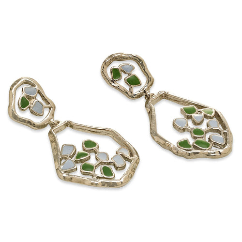 TERRA DROP EARRINGS - DBJ International White Rhodium Plated